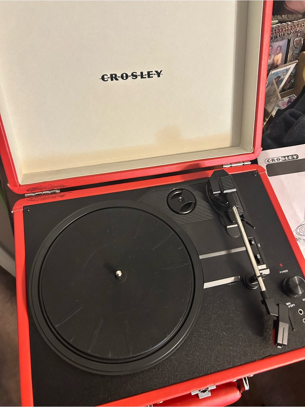 Crosley Red Portable Suitcase Turntable - Black Platter